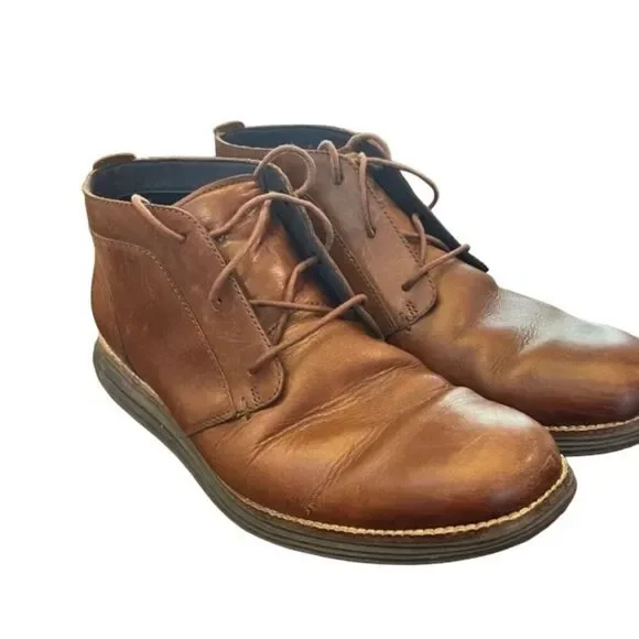 Vintage Cole Haan Mens Brown Leather Sherpa Lined Chukka Boots 8D Men main image 3